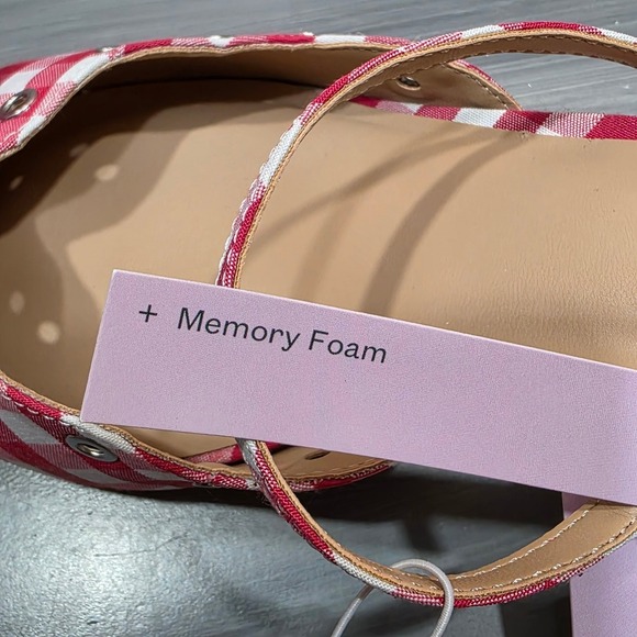 Wild Fable Lysandra Kitten Heels Sandals Red White Gingham Eyelet Pointed Toe - Picture 14 of 14